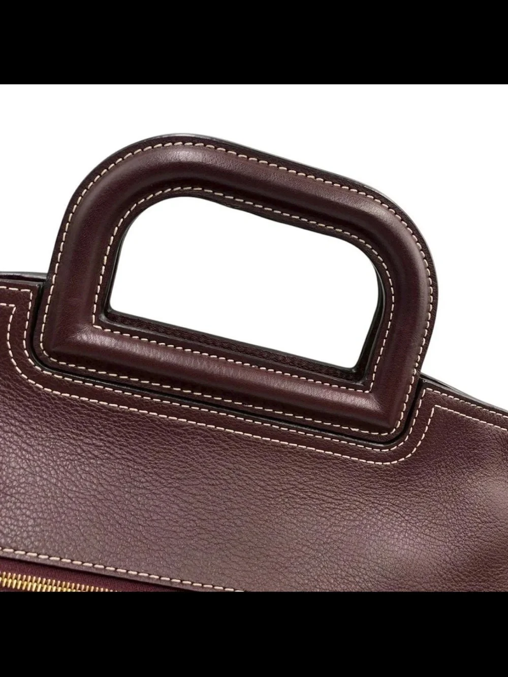 Mulberry Men's Leather Tote Bag in Burgundy with Gold Hardware